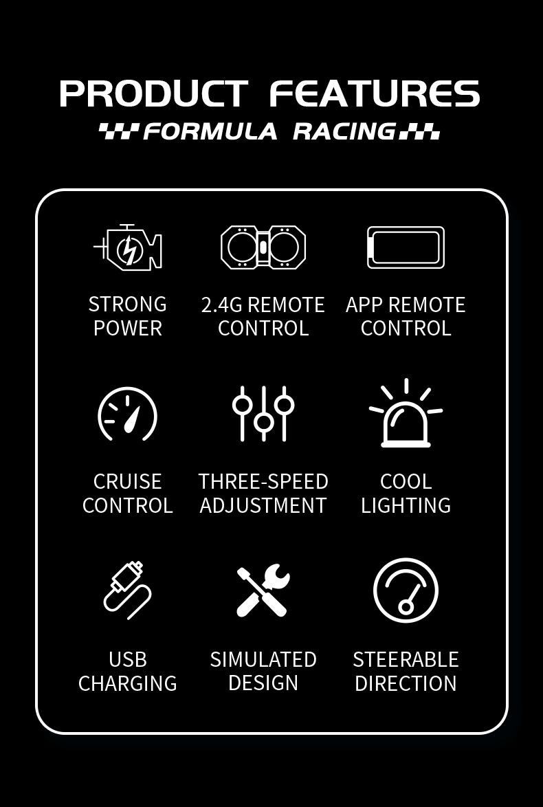 Authentic Ferrari 1:64 Formula F1 Alloy Mini RC Car, Off-Road Climbing Terrain, Powerful Horsepower, APP Remote Control, USB Charging