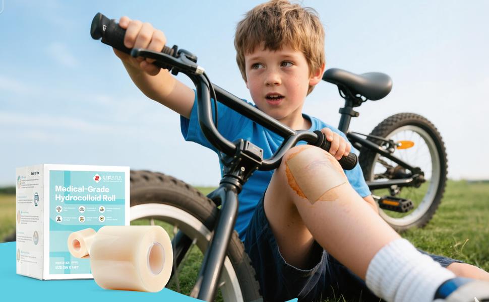 LIFARA Hydrocolloid Roll for Wound Care - Cut-to-Size, Extra Large Hydrocolloid Patch Bandages with Self-Adhesive, Ultra Absorbent, Flexible & Waterproof, First Aid Kit Essential (2in*16ft, 11.8mil/ 0.3mm Thickness)) Healthcare acne pimple patch bandaids