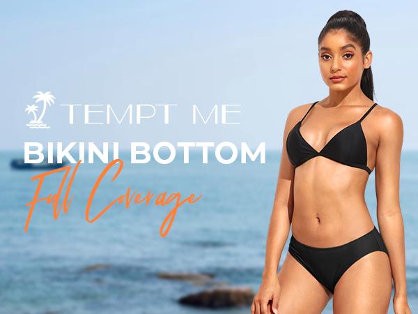 Tempt Me Women Strappy Bikini Bottom Full Coverage Bathing Suit Bottoms Swimsuit Bottom