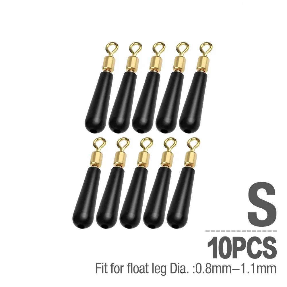 Anti-Tangle Nickel-Plated 360° Swivel Fishing Float Stops, High Elasticity Durable Bobber Seat, Compatible with LED Glow Floats for Deep Water Rock & Offshore Fishing, 10 or 50 Pack Options