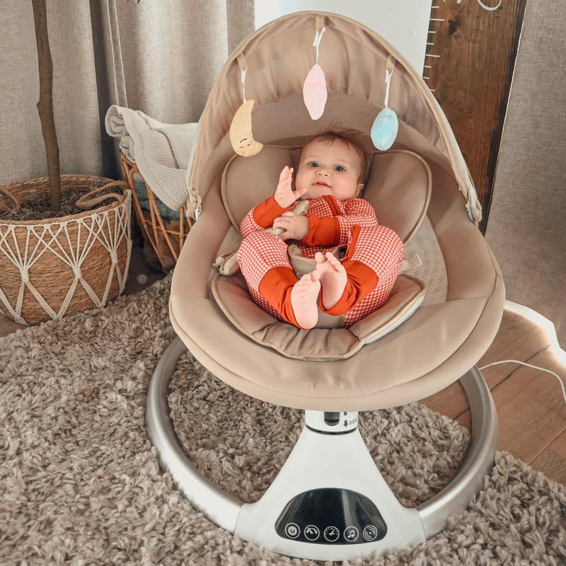HARPPA Weddell Electric Baby Swing & Rocking Chair With Mosquito Net, Portable & Foldable Design, 5 Speeds Swing & Timer, 12 Soothing Songs, Remote Control