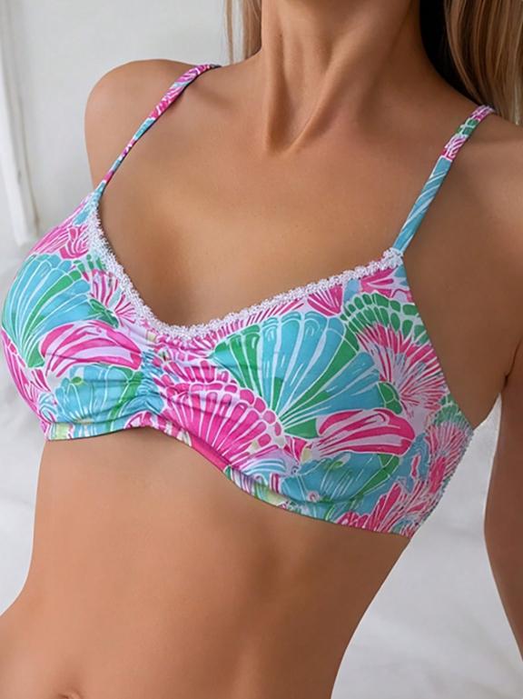 Women's Bikini Set, Adjustable Thin Strap Design, Lightweight & Breathable Fabric, Perfect for Spring Summer Wear, Leaf Print Bikini
