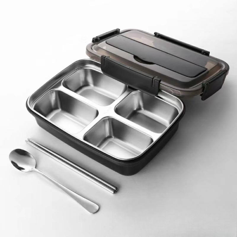 1pc 304 Stainless Steel Lunch Box, Portable Sealed Bento Box for Students & Adults, Large Capacity, Odor-Proof Compartments, Airtight Bento Boxes
