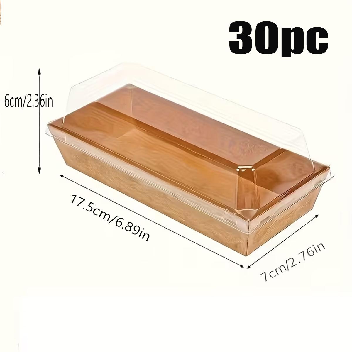 10/30pc Kraft Paper Baking Box with Transparent Plastic Lid, Rectangular Dessert Container for Donuts, Cookies, Cakes, Sandwiches, Light Snacks, Events, Premium Cake Box