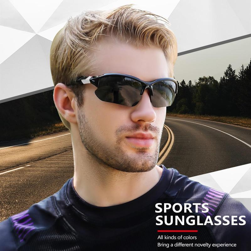 4-Pack Polarized Sports Sunglasses for Men – UV400 Anti-Glare Windproof Lightweight Eyewear, Outdoor Sun Protection Shades for Running, Fishing, Driving & Daily Wear