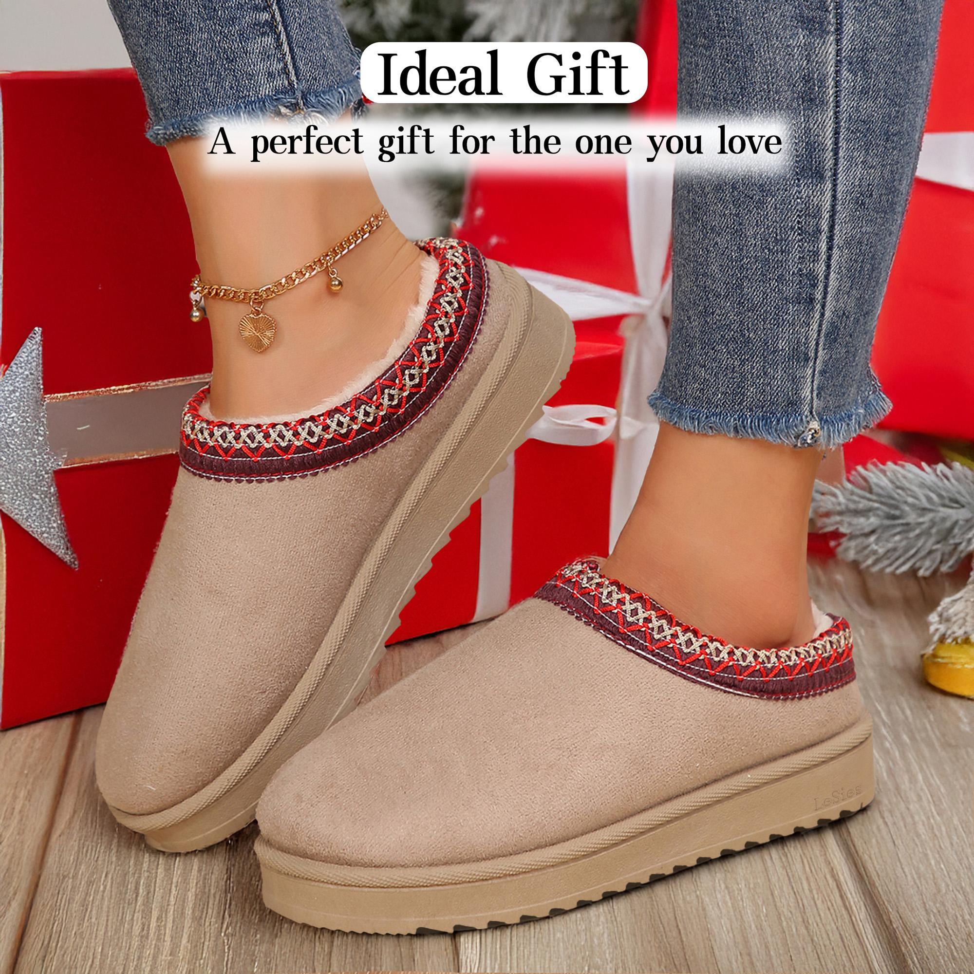 Women's Fuzzy Cozy Slippers Indoor Outdoor Fluffy Home Comfy Winter Slip On Cute Warm Memory Foam Furry Shoes Springfresh