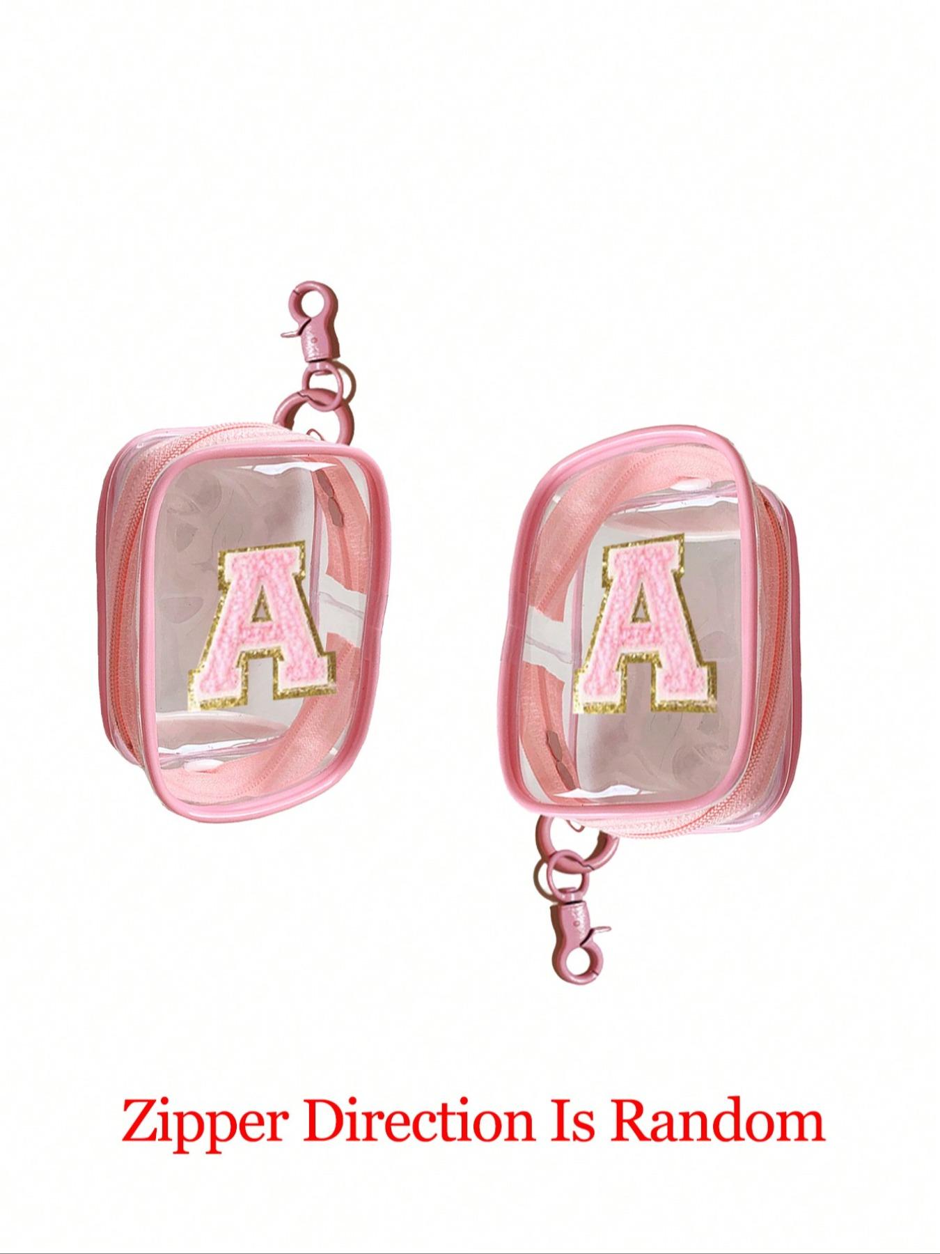 Portable mini transparent zippered storage bag, Zipper pouches, compact multi-functional storage bag, earphone charger storage box with key ring, transparent travel accessory, suitable for storing small items, data cable storage bag Organizer