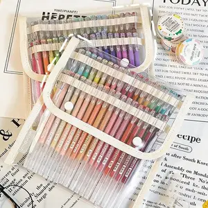 Blue Fruit Notebook Pen Storage Bag, Large Capacity Transparent Art Supplies Case, Japanese Style Drawing Pencil Holder, Simple Design, Acrylic Markers, Acrylic Gel Pens