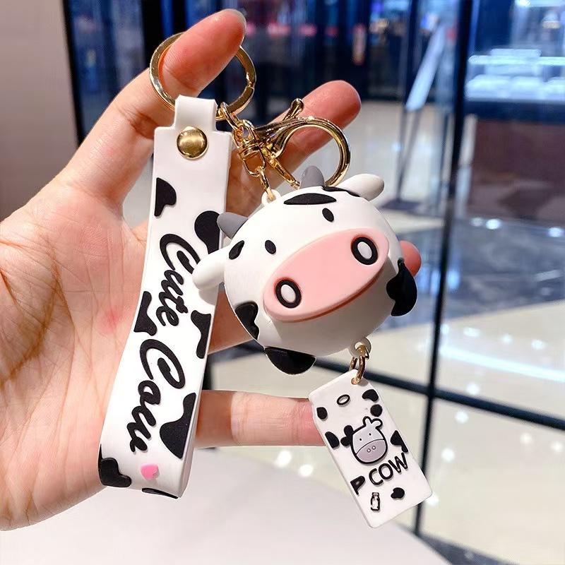 Cute Cartoon Cow Design Keychain, Animal Shaped Keychain for Car Key, Keychain for Bags, Keychain Pendant, Fashion Accessories for Women & Men, Trendy All-match & Exquisite Keychain for Birthday Gift