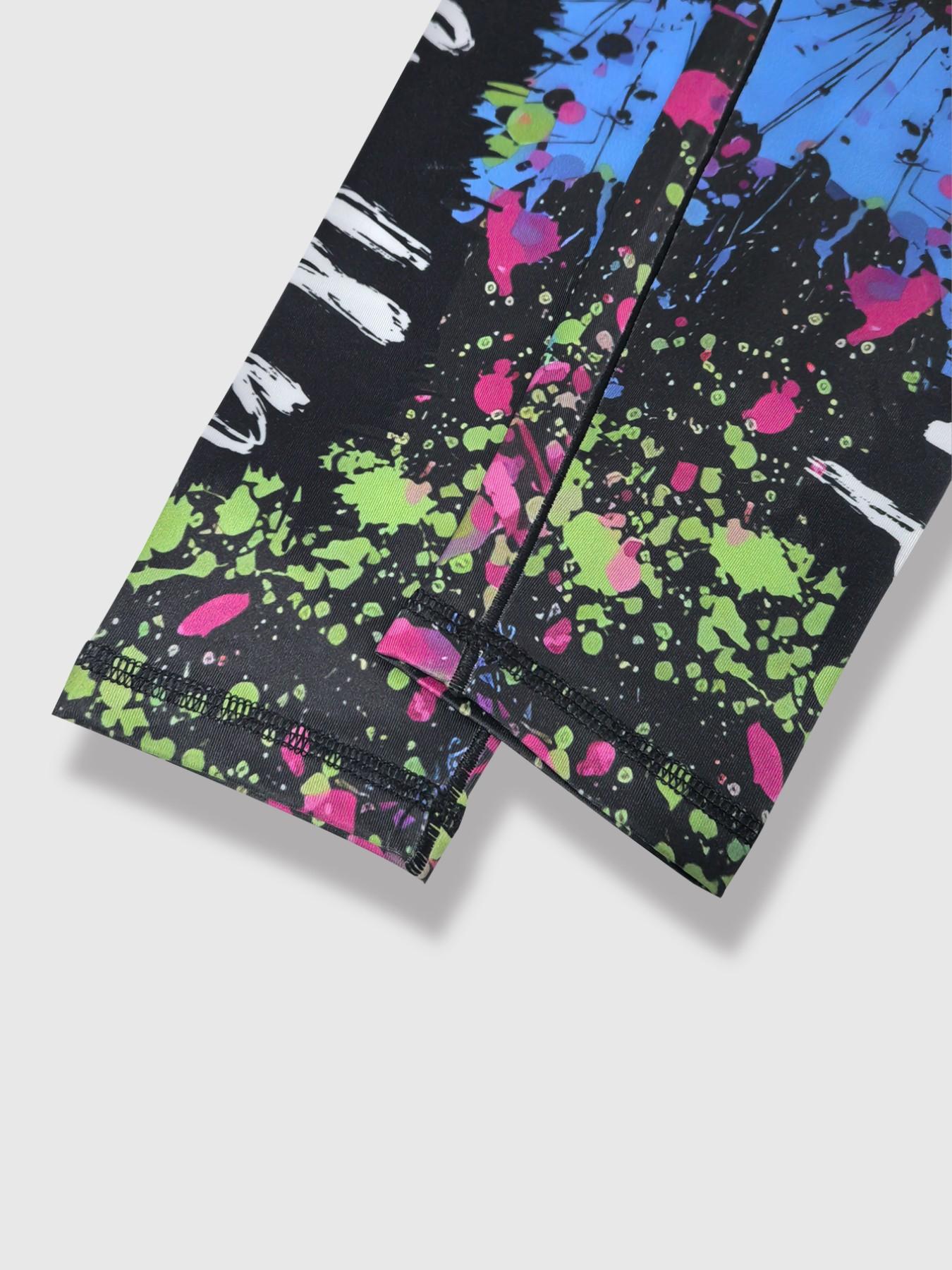 Women's Casual Sporty Yoga Pants, High Waist Butt Lifting Tight Fit, Multi-Color Never Give Up Letter Print Workout Leggings