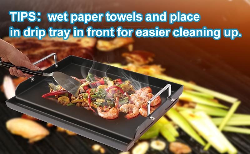 Elf Grill 25"x16" Nonstick Flat Top Griddle Universal for Gas Stove Grills Outdoorfun Compatible with Stainless Steel Utensils Prevent Sticking