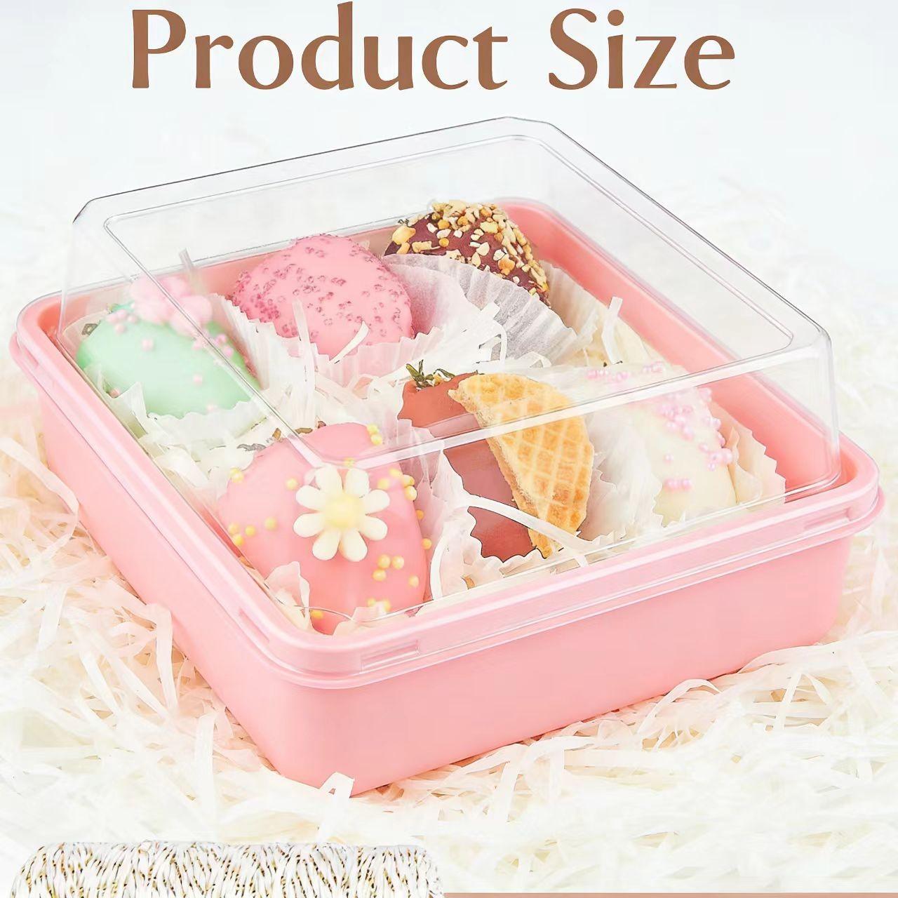 20/50pcs Macaron Sandwich Packaging Box, Meat Paste Dessert Roll Cake Box, Disposable Takeaway Sweet Food Box, Baking Cake Box, Transparent
