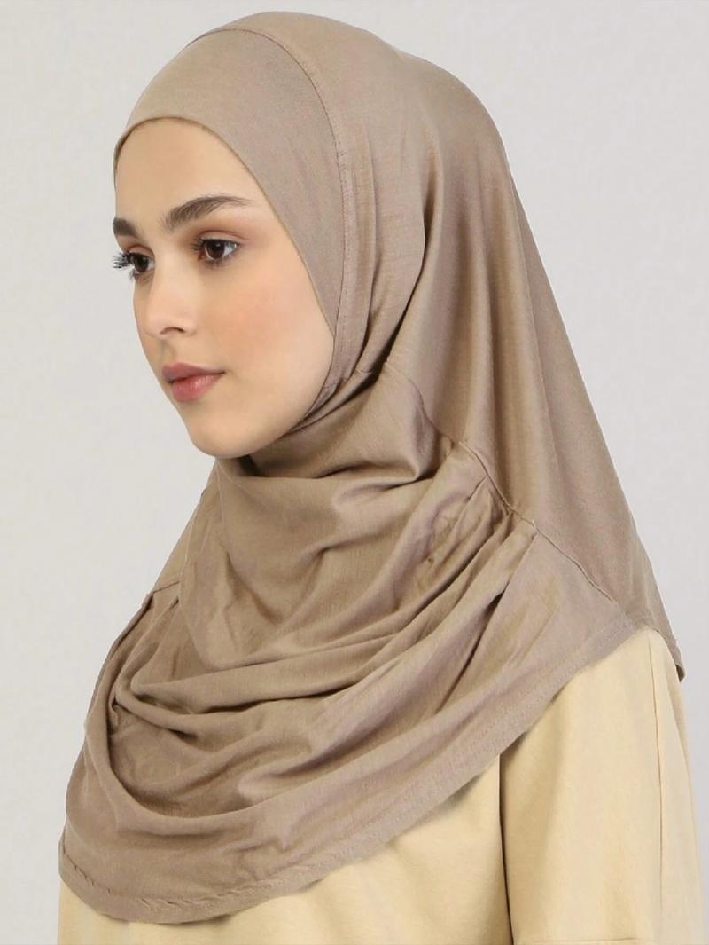Women's Elegant Woven Hijab Scarf, Soft Breathable Niqab Face Covering, Perfect for All Seasons & Daily Wear, Moderate Fabric Thickness, Modest Hijab