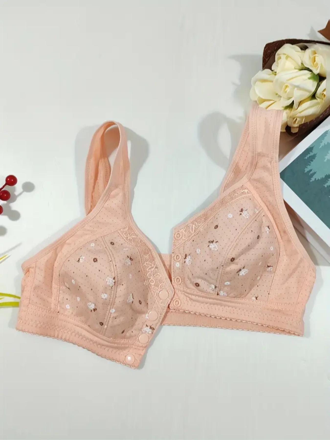 Women's Floral Print Push Up Bra, Soft Comfortable Breathable Bra, Women's Lingerie for All Seasons