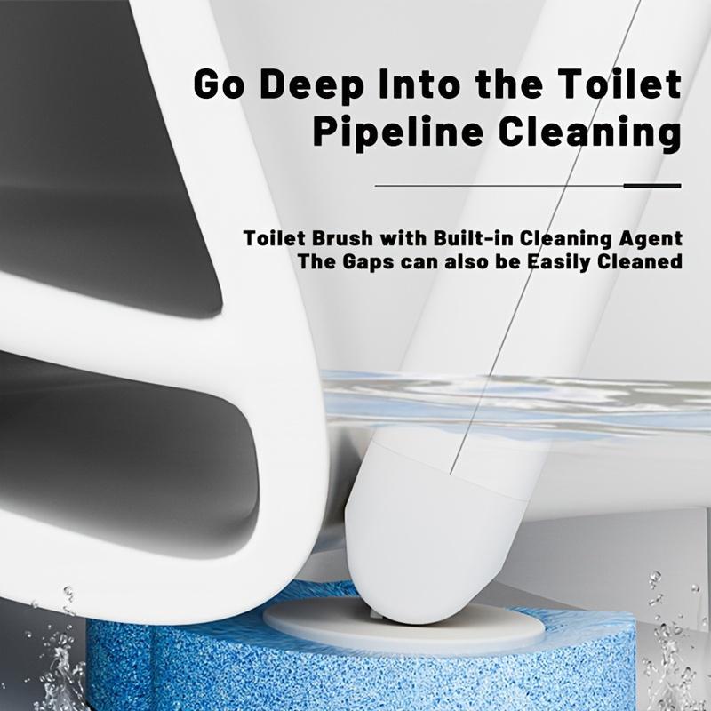 Household Toilet Cleaning Brush with Holder, 12 Disposable Replacement Heads - Floral No Dead Corners Bathroom Cleaner Supplies