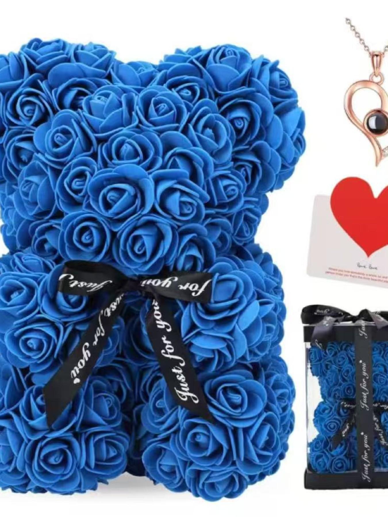 Set Includes 100 Languages Necklace Bear Card Gift Box Mother's Day Gift for Mom Valentine's Day Gift for Girlfriend