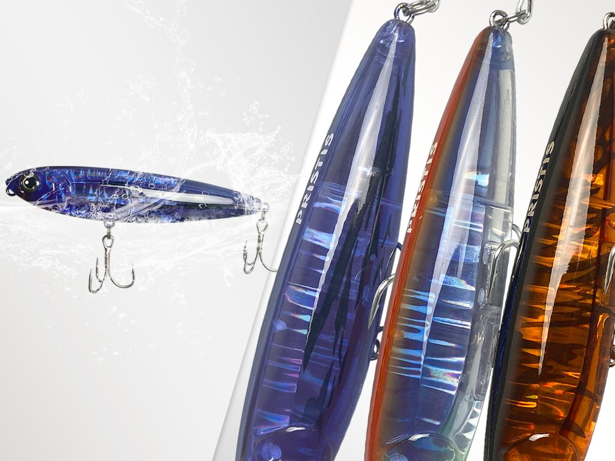 Pristis 3pcs Float Pencil Poppers, Topwater Fishing Lures for Saltwater & Freshwater, Floating Bait with Delicate Coating, Stick Plopper Hooks, Long Cast Walkers for Tuna Perch Striped Bass Trout