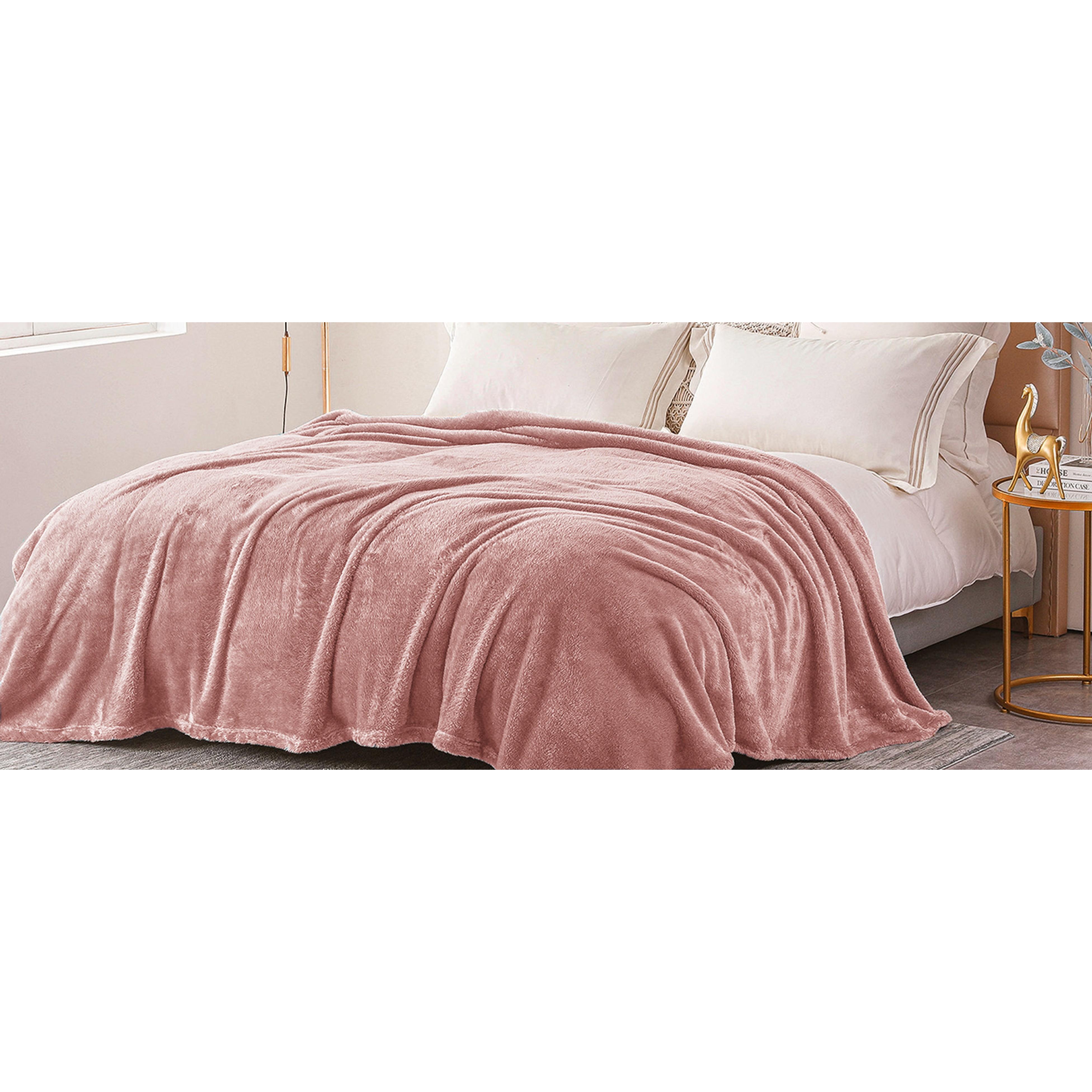 Plush Fuzzy Fleece Throw Blanket Extra Large, Super Soft, Fluffy and Warm Blankets for Couch, Bed, All Season Use (50x70 Inches, Pink)