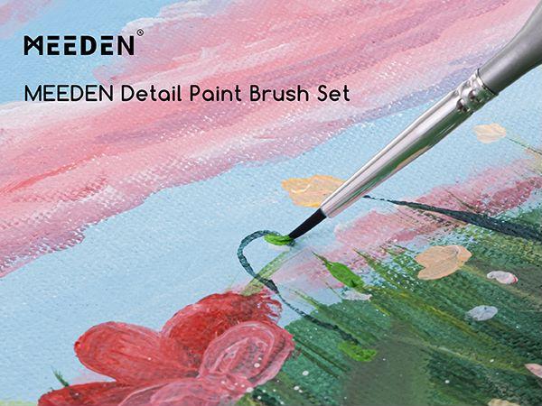 MEEDEN Miniature Paint Brush Set, 15 Tiny Professional Fine Tip Detail Paint Brushes for Acrylic Watercolor Oil Painting- Model Face Nail Craft