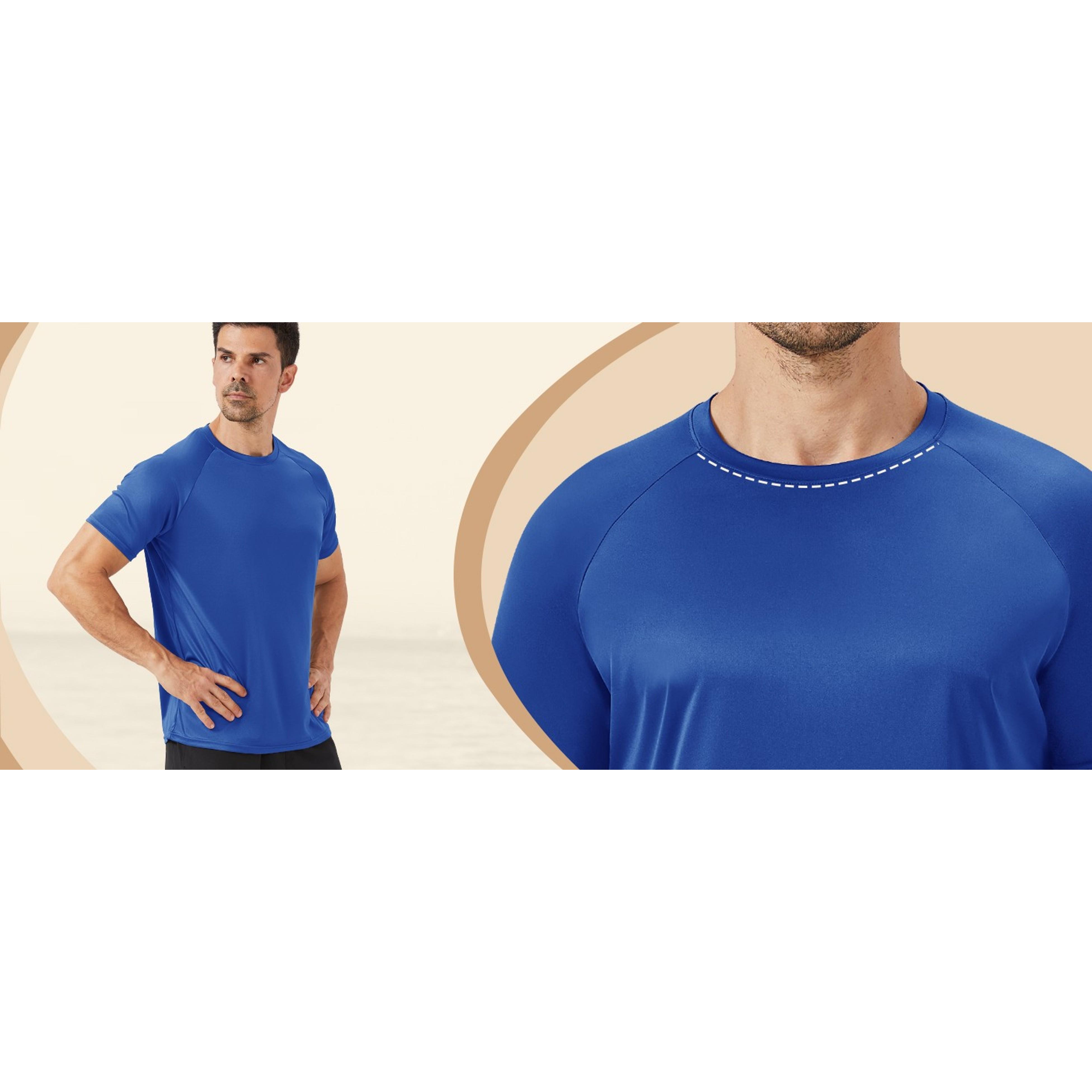 BOOJO Workout Mens Shirts - Casual Black Quick Dry Moisture Wicking T-Shirts Crew Neck Short Sleeve for Gym Athletic Running