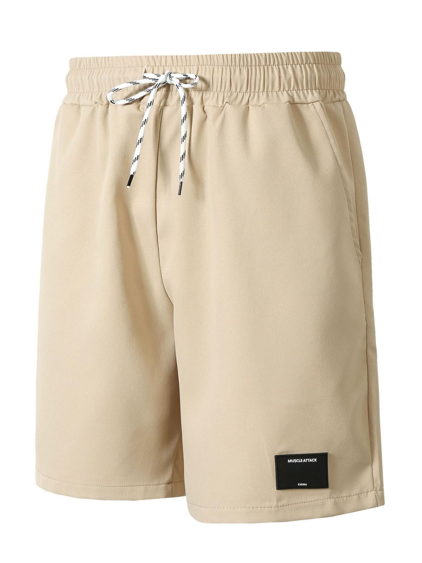 Men's Casual Tie-Back Shorts, Elastic Waist, Lightweight Sporty Shorts, with Pockets, Comfortable and Stylish, Perfect for Daily Wear