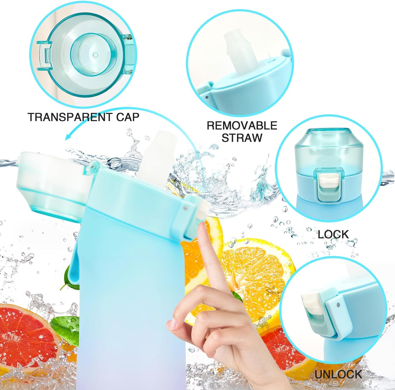 Up® Original Gen2 Personalized Fruit Flavor Water Bottle, Includes 7 Fruit Clips, Converts Plain Water to Flavored, Healthy Drinking for Youngsters & Students