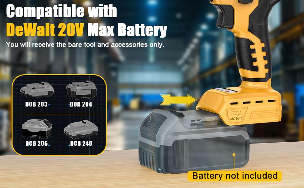 Cordless Electric Rivet Gun Compatible with Dewalt 20V Battery (NO Battery!!), Stainless Rivets: 3 Sizes(1/8",5/32",3/16") & Nose Pieces, LED Light,Rivet Nut Tool