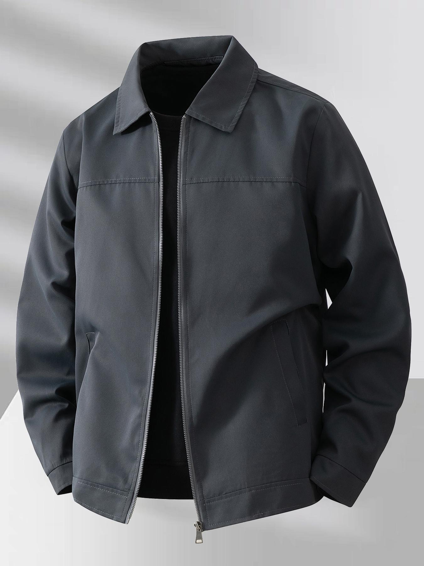 Men's Lightweight Casual Jacket, Polyester Fabric, Zipper Closure, Collar Design, Suitable for Daily Wear & Travel