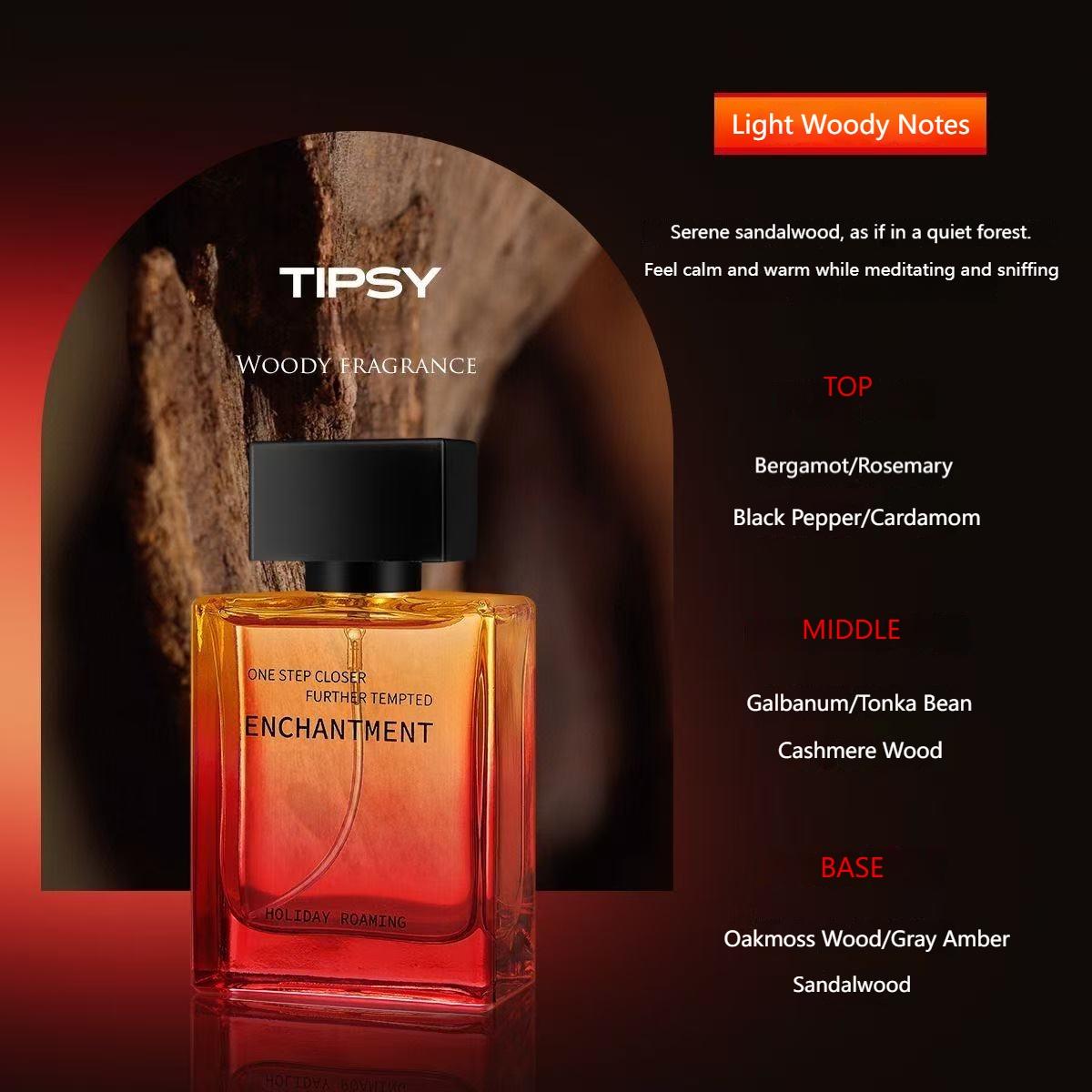 Men's Slightly Drunk Fougere Woody Perfume 50ML, Long-Lasting Light Fragrance, All Day Fragrance, Earthy Woody Scent, Captivating Scent, Natural Freshness, Perfect Gift for Boyfriend, Unisex Date Cologne