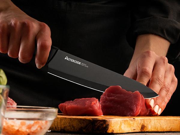 Astercook 15-Piece Knife Set with Built-in Sharpener, Stainless Steel, Dishwasher Safe, PP Handles, Hardwood Finish for Chopping and Dicing - Cutting Kitchen Kitchenware Modern Block Steak German Astercook 15-Piece Knife Set with Built-in Sharpener, Stainless Steel, Dishwasher Safe, PP Handles, Hardwood Finish for Chopping and Dicing - Cutting Kitchen Kitchenware Modern Block Steak German