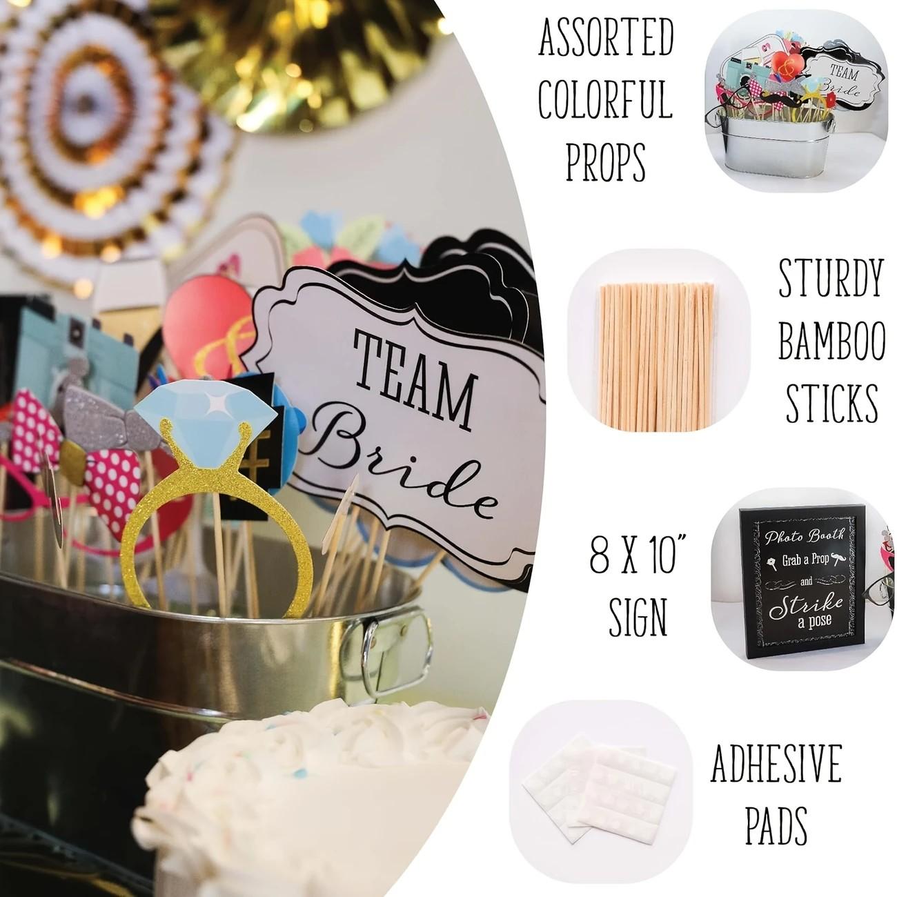 31pcs Wedding Photo Booth Props, Wedding Backdrop, Selfie Station Signs, Bachelorette Party, Halloween, Christmas Event & Party Supplies