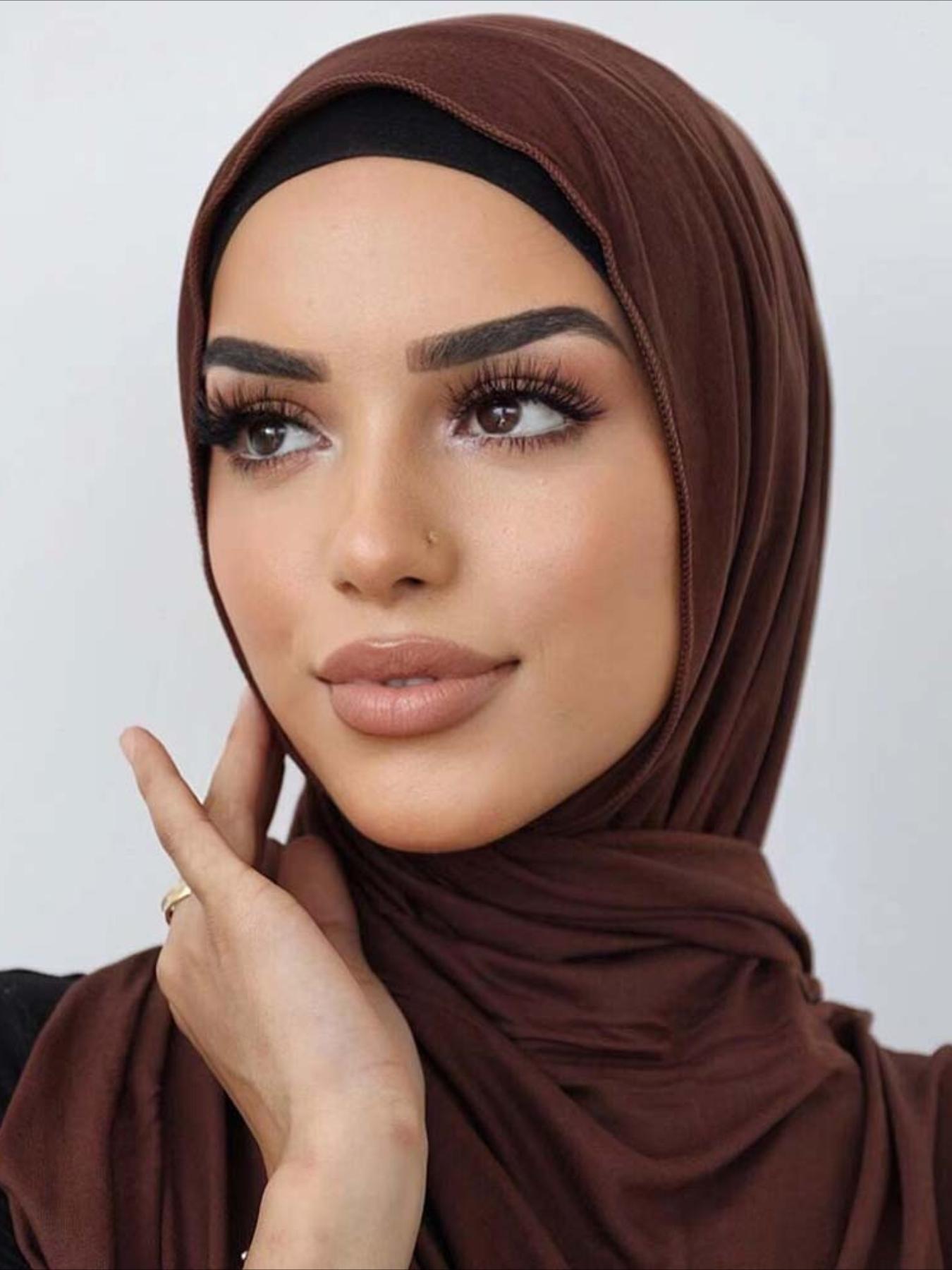 【High-quality mercerized cotton】 Sweatband long scarf for women, turtleneck dust-proof scarf, warm headscarf for Middle East Muslims Turban Hijab