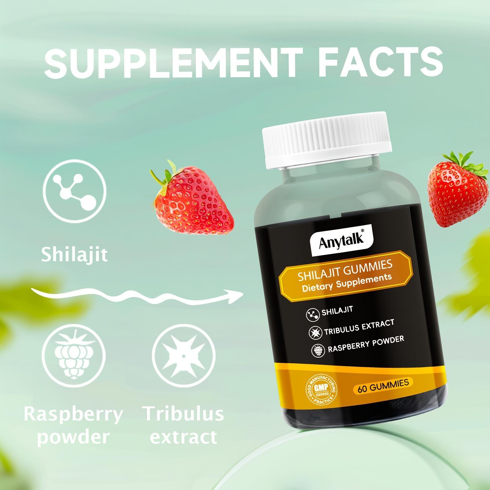 Shilajit Gummies Anytalk Helps Improve Energy Stamina Trace Minerals I for Men, Women 60 Gummy Healthcare Dietary Vitamin