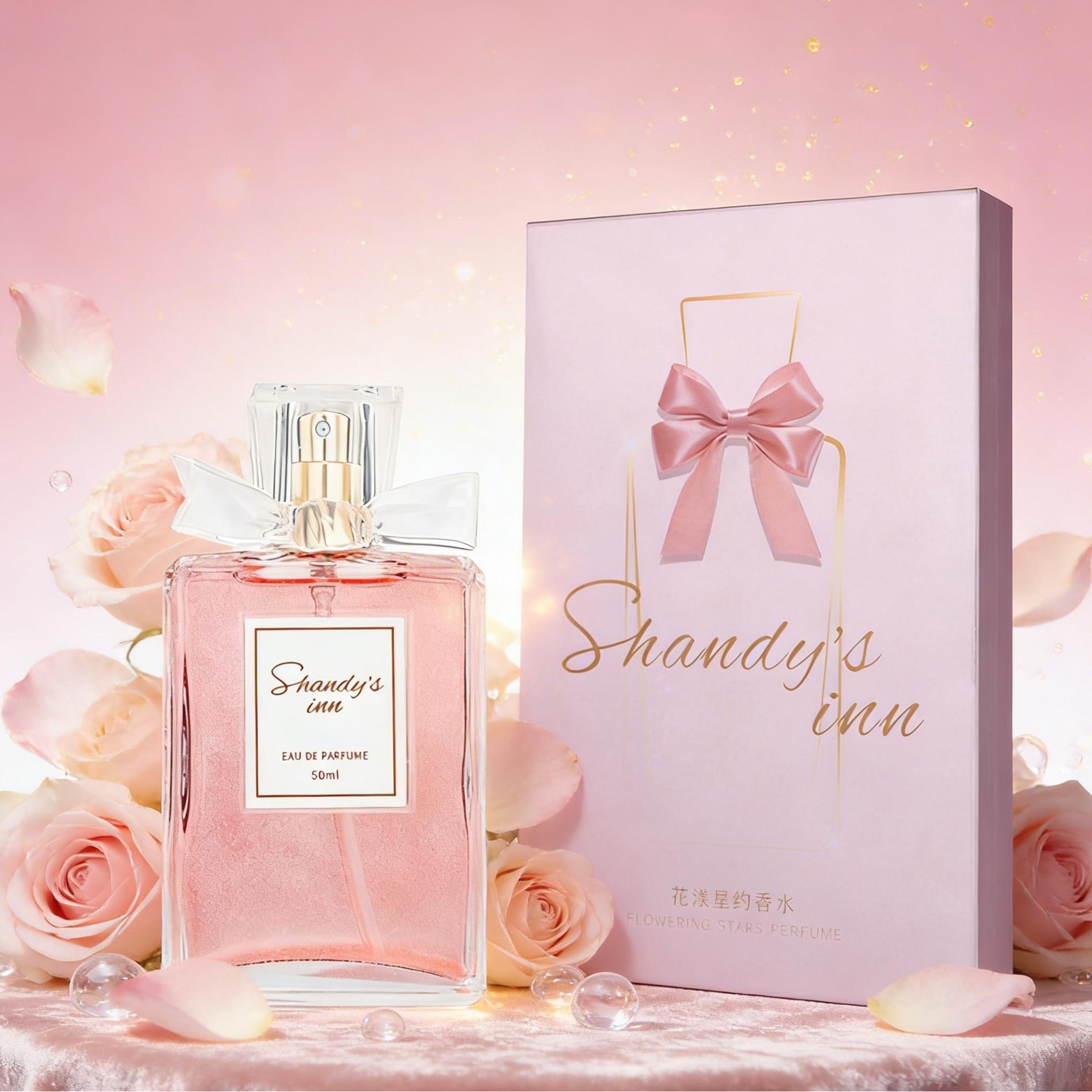 50ML Women's Perfume, Long-Lasting Fresh Rose Scent, Elegant Ladies' Fragrance Gift, Trendy Party and Daily Use, Portable and Happy Mood, Floral Scents Perfume