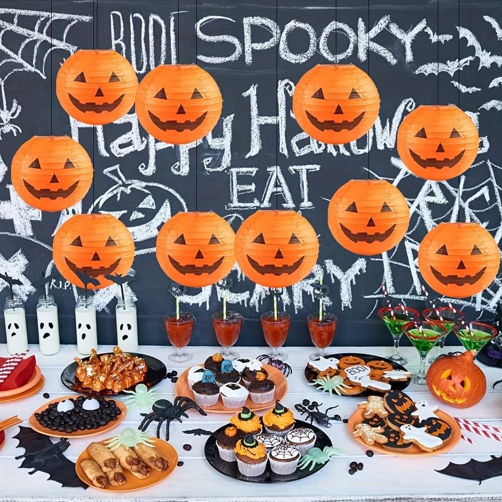 10 sets, Halloween pumpkin lanterns for courtyard decoration, low-cost horror setup, detachable scene setup, scary Thanksgiving scene paper lanterns