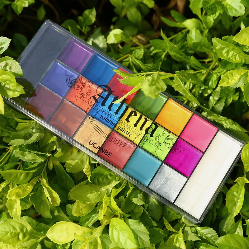 UCANBE Athena Face and Body Oil Paint Palette, Professional and Safe Non-Toxic Tattoo Halloween Special Effects Party Makeup Kit for Kids and Adults Products
