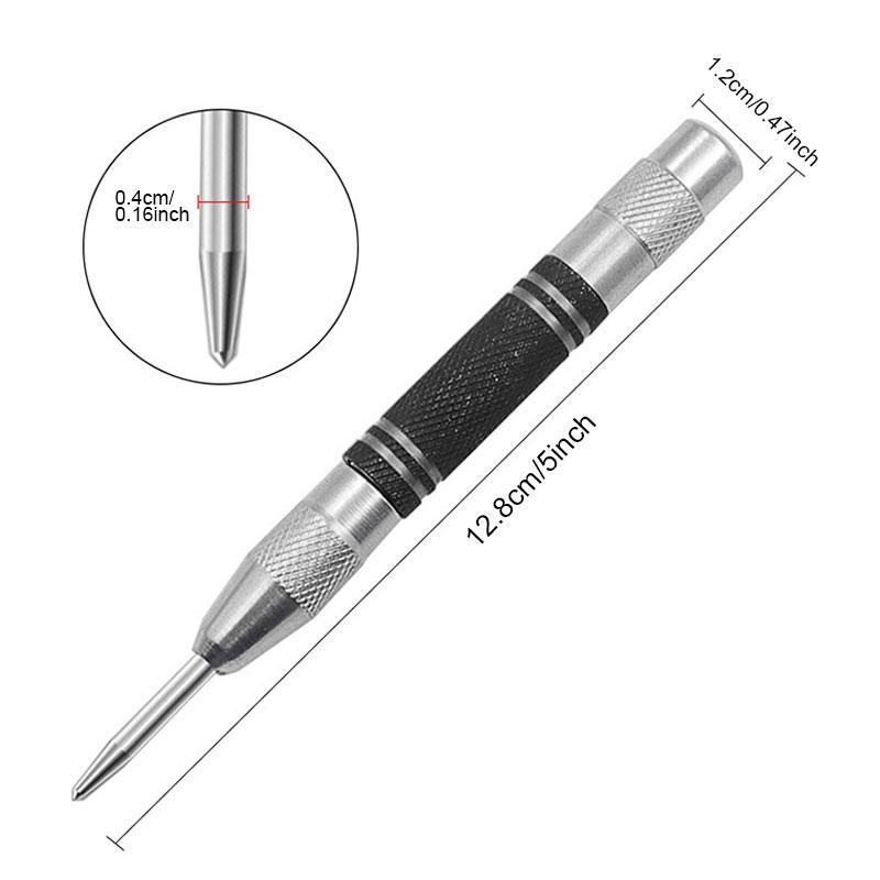 Press Button Automatic Center Punch, Innovative Dual Count Spring Loaded System, Stable and Controllable Impact Force, Adjustable Stroke Design