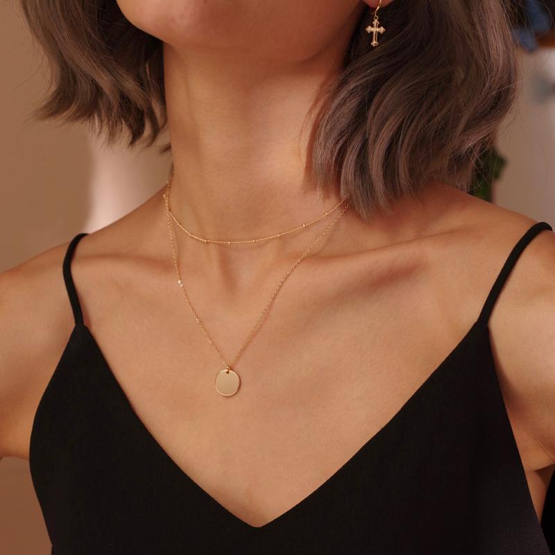 Fettero Layered Heart Necklace Pendant