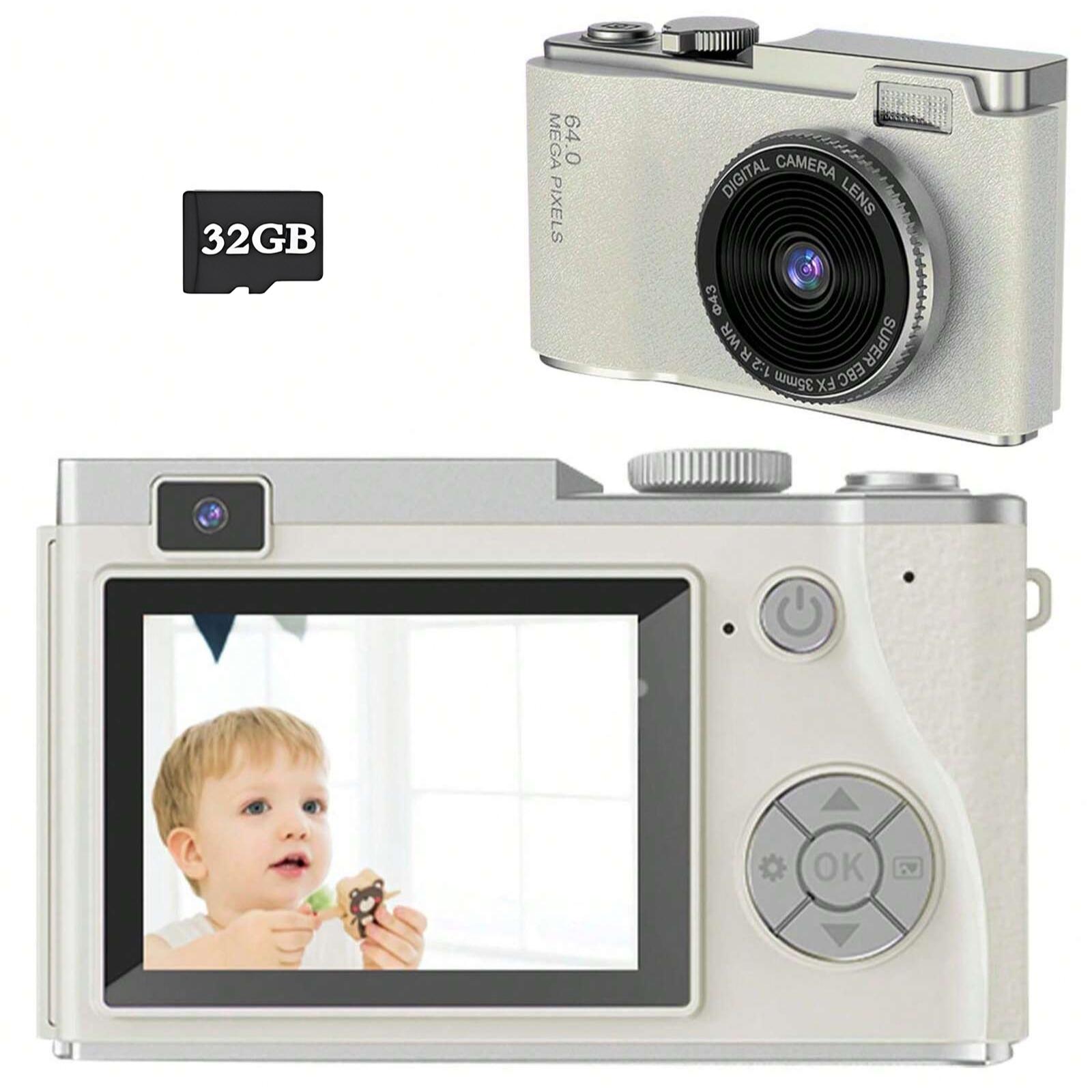Kids' 2.4 Inch Autofocus Selfie Camera, Digital Portable Camera, Fun Photography Toy for Ages 3-12, Captures Outdoor Adventures & Memories, Ideal Gift for Children