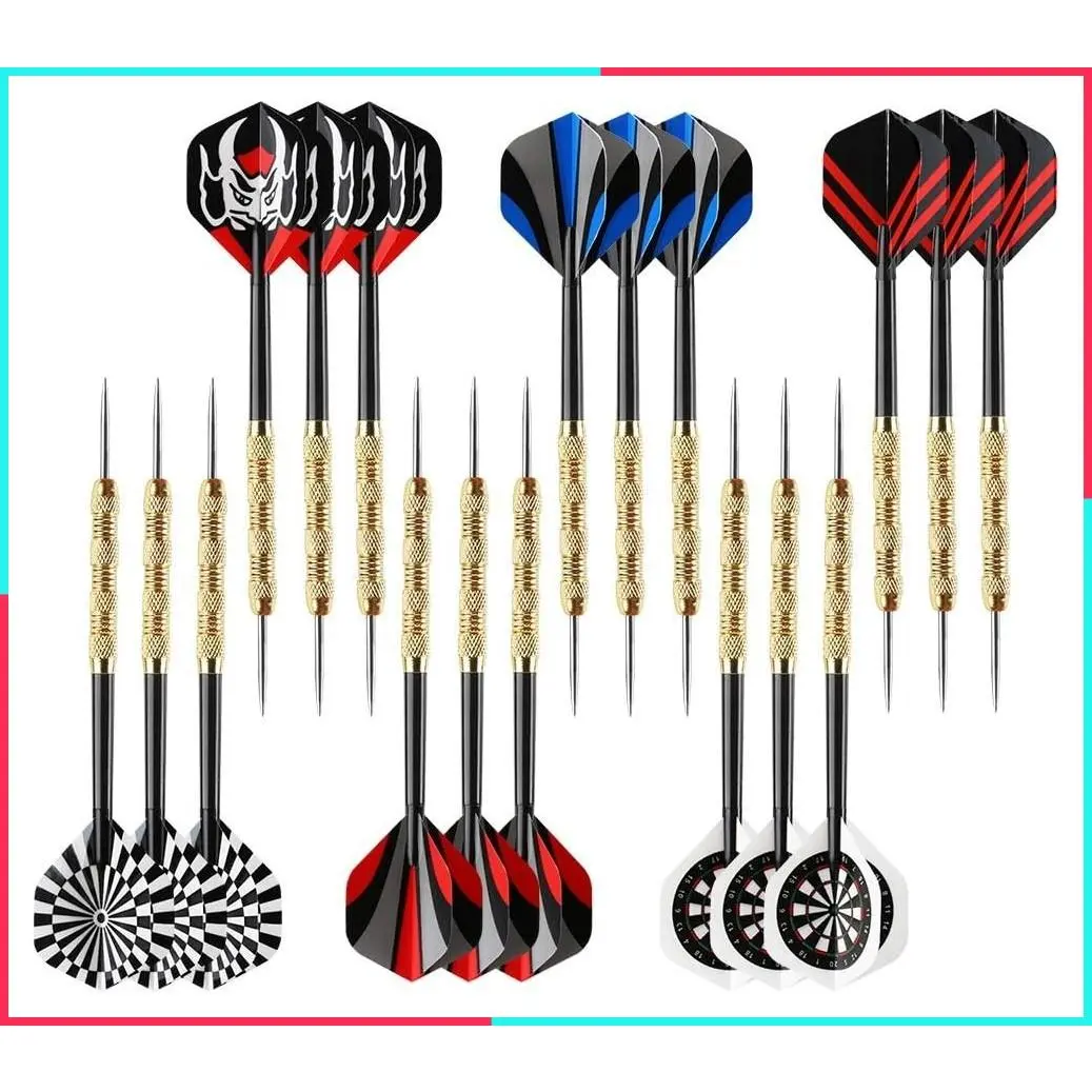 14 Grams Professional Steel Tip Darts Set - Metal Darts for Dartboard