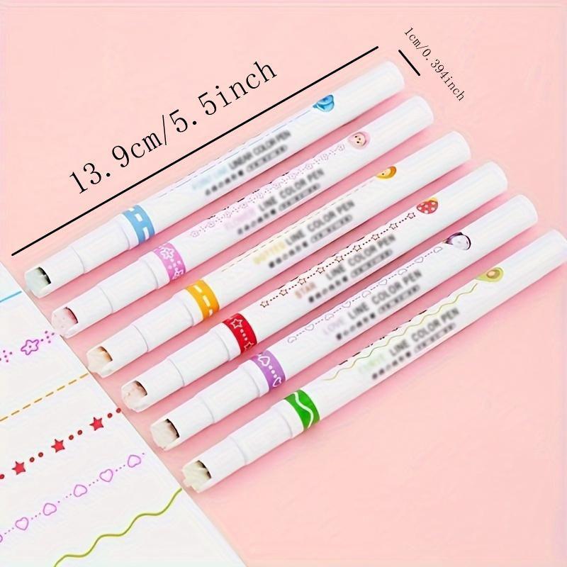 6pcs 6-Piece Assorted Flower-Shaped Fine Line Aesthetic Pens: PVC, Perfect for Note-Taking and Marking, Office Stationery Essentials