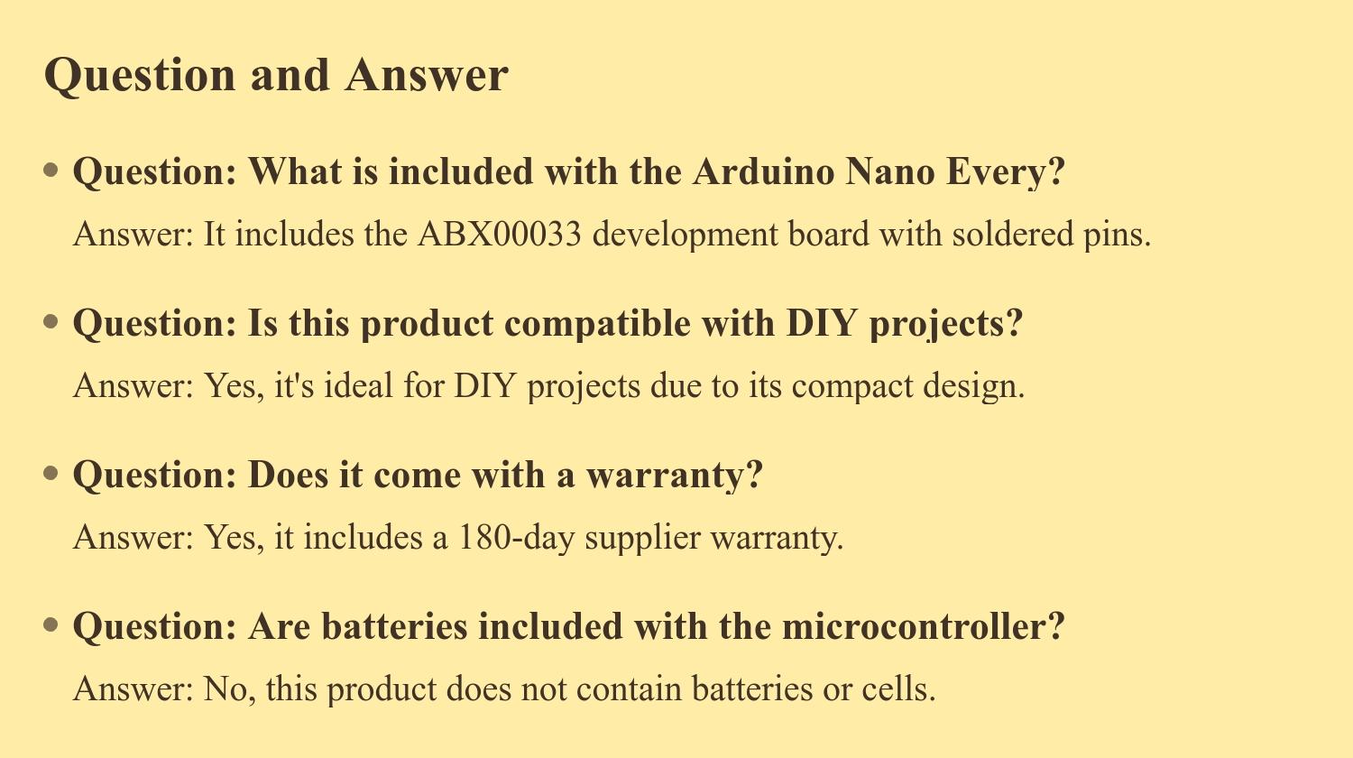 Arduino Nano Every Development Board Abx00033 Abx00028 Microcontroller, Ideal for DIY Projects, Compact Design, Easy Integration