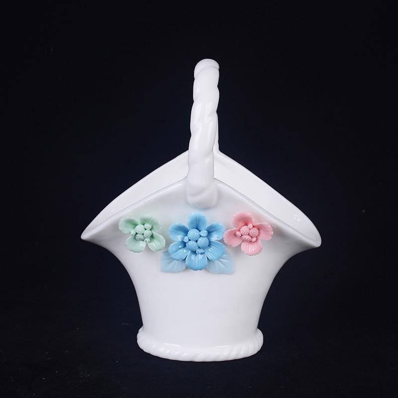 Exquisite Handmade Ceramic Flower Basket New Handcrafted Ceramic Flower Basket Home Decor Ceramic Ornament Gift