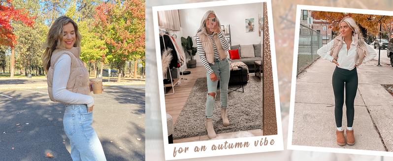 UANEO Women's Sleeveless Puffer Vest  Zip-Up  Stand Collar Trendy Cozy Cropped Outerwear for Stylish Layering