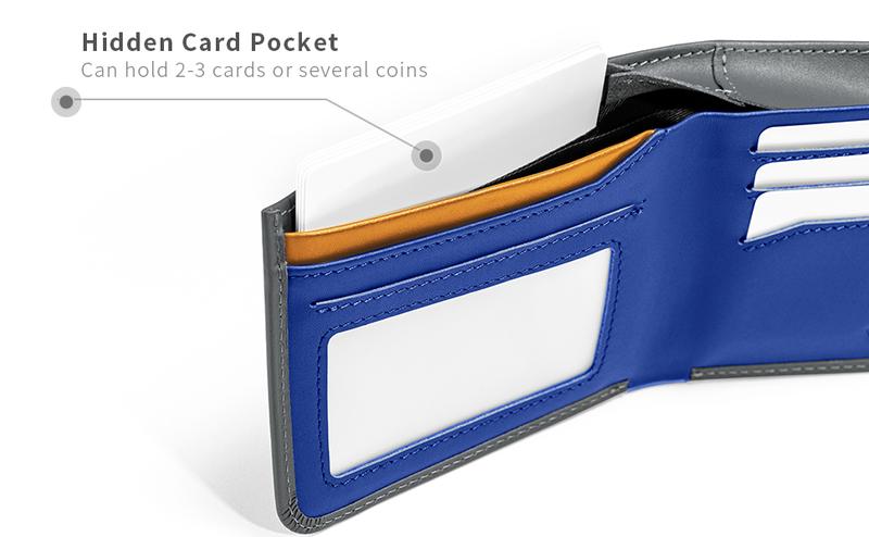 GSOIAX Bi-fold Men's Ultra-thin Cowhide Wallet RFID Blocking with Gift Box