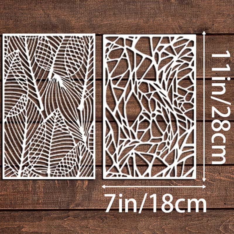 Reusable PET Craft Templates (16-32 Pcs) - Artistic Texture Patterns, Line Art Plant Designs for DIY Crafting, Card Making