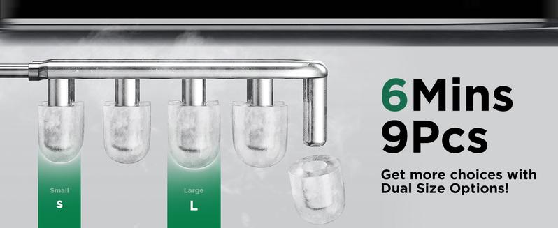 Silonn Ice Maker Countertop, Portable Ice Machine with Carry Handle, Self-Cleaning Ice Makers with Basket and Scoop, 9 Cubes in 6 Mins, 26 lbs per Day, Ideal for Home, Kitchen, Camping, RV