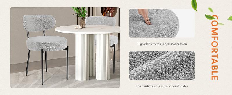 RIMIKING Dining Chairs(Package of 2),Comfortable Plush Seating,Ergonomic Design,Sturdy Construction,Modern Aesthetic,Dimensions,  6209