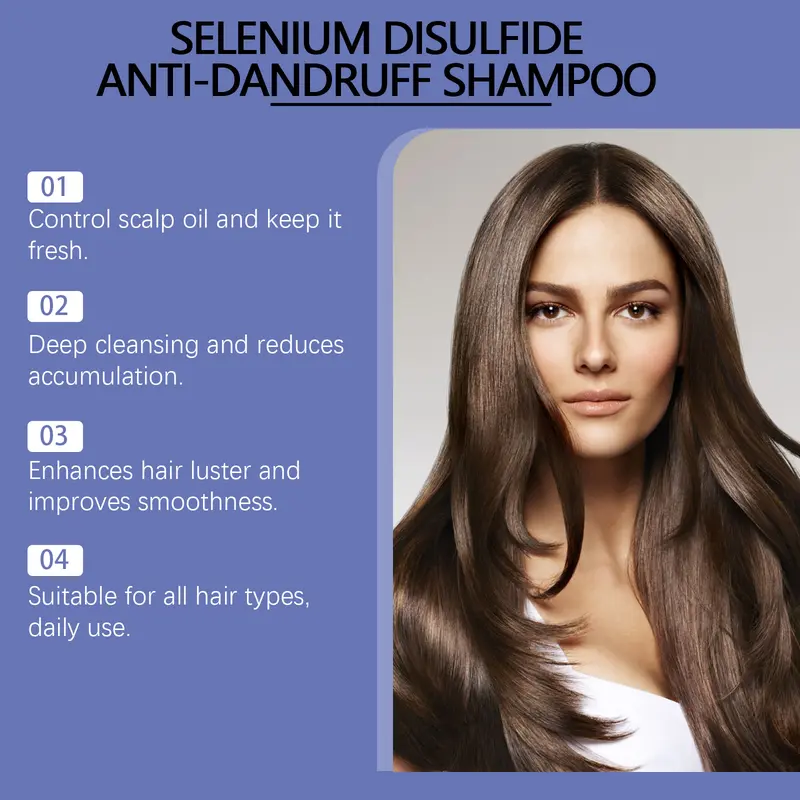 HOEGOA Selenium Disulfide Shampoo - 2-Pack 120ml Buy 1 Get 1 Free Product, Gentle Cleanser for Adults’ Oily Scalp, Anti-Dandruff, Cleansing, Itch Relief, Oil Control, Refreshing Scalp Care