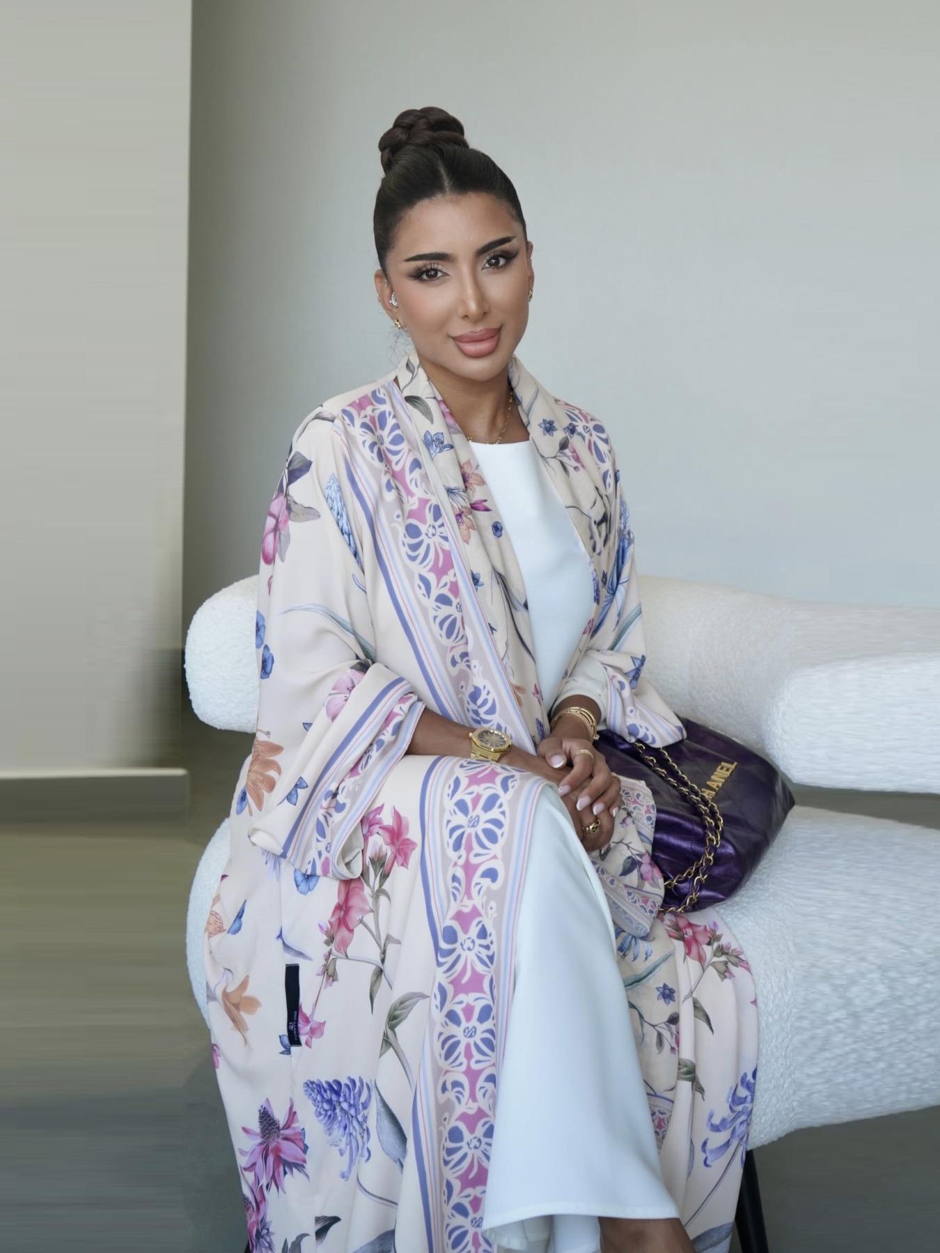 Muslim Women's Abaya Set with Hijab, Modest Muslim Outfits, Elegant Simple Floral Print Long Robe Jacket, Casual Party Beachwear, Elegant Islamic Clothing, All Seasons Wear